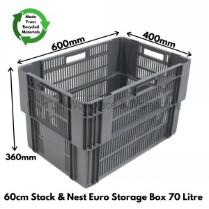 Standard Euro Box 60cm Vented Sides 70 Litre